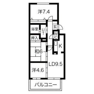 ガーデンハウス山鼻南Ⅱ【105号室】の間取り