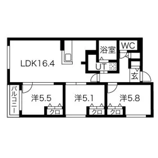 ZABO HILLS FUSHIMI【1階】の間取り