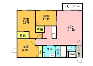 北海道札幌市中央区南十条西16丁目【マンション】の間取り