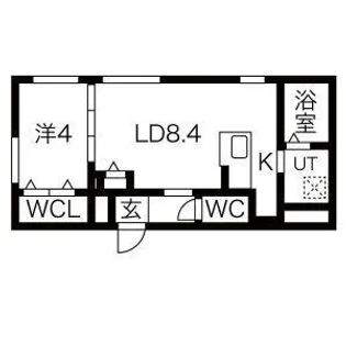 ル・ヌアージュ北円山【401号室】の間取り