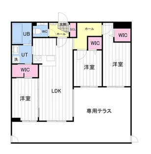 ONE YAMAHANA【1-A号室】の間取り
