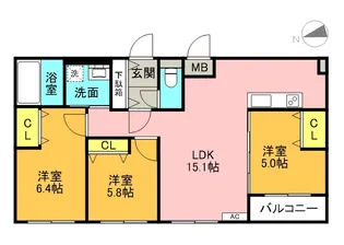 FRANZ TSUKISAMU KOEN【5階】の間取り