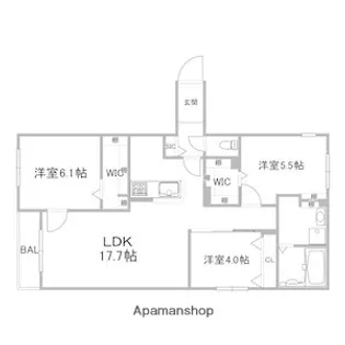 ブランシャール菊水HD【2階】の間取り