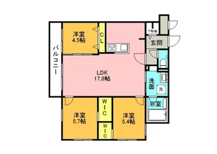 HIGH RESIDENCE YAMAHANA【305号室】の間取り