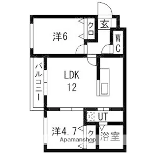北海道札幌市中央区南四条西21丁目【マンション】の間取り