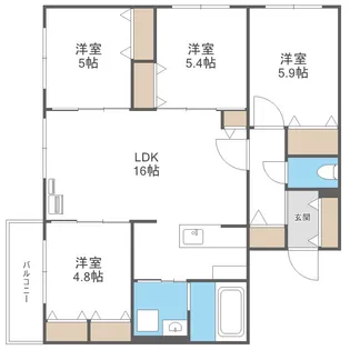 BLUE FOREST【403号室】の間取り