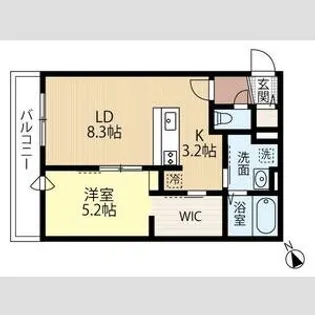 ブリーゼ中の島【2階】の間取り