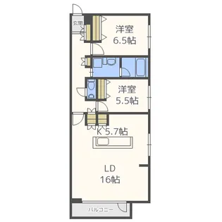 HARU旭ヶ丘【0301号室】の間取り
