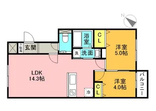 NRJニシオカ【402号室】の間取り