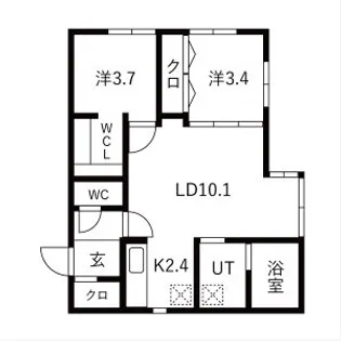 BELL COURT東札幌(ベルコート東札幌)【4階】の間取り