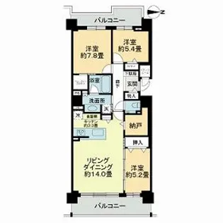 ブランズ札幌中島公園【0205号室】の間取り