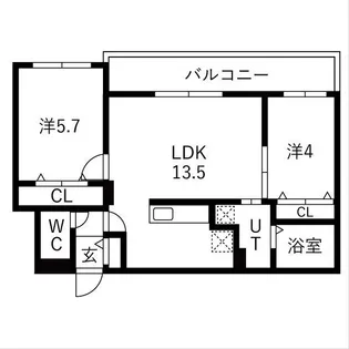 REN FAULT白石 (レンフォルトシロイシ)【401号室】の間取り
