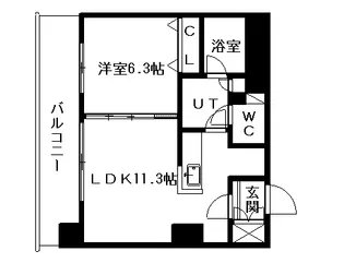 クレアシオン桑園【9階】の間取り