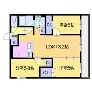 エルプラス中の島【2階】の間取り