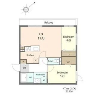 ガーデンクォーツ琴似【403号室】の間取り