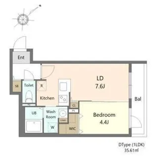 ガーデンクォーツ琴似【405号室】の間取り