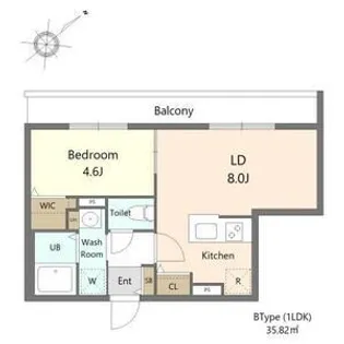 ガーデンクォーツ琴似【202号室】の間取り