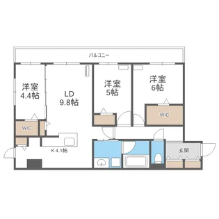 ガーデンクォーツ琴似【3階】の間取り