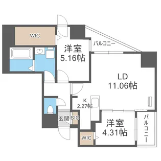 WELLZ N5(ウェルズN5)【9階】の間取り
