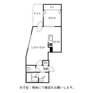 CITY SQUARE菊水(シティスクエア菊水)【0105号室】の間取り