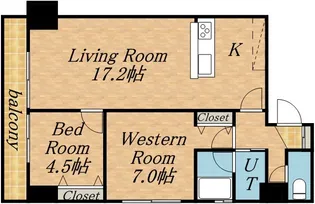 プライマル札幌北4条【12階】の間取り