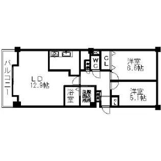オリエンタルコート大友【1107号室】の間取り