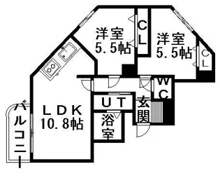 ガーデンハウス山鼻西【203号室】の間取り