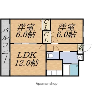 ターフサイド桑園【2階】の間取り