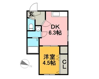 フォーチュンプラスサッポロ【5階】の間取り