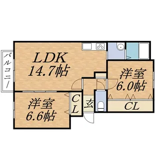 カレラ山鼻【1階】の間取り
