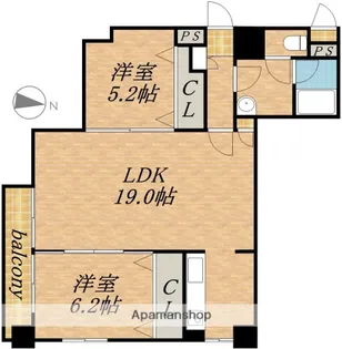 札幌19Lビル(旧第57松井ビル)【4階】の間取り