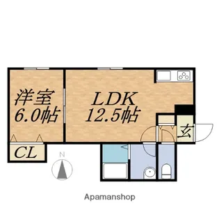 ノーブル円山【1階】の間取り