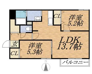 アストレアヒルズ南13条【4階】の間取り