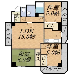 アンクレール宮の森【2階】の間取り