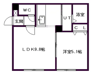 パストラーレ円山【205号室】の間取り