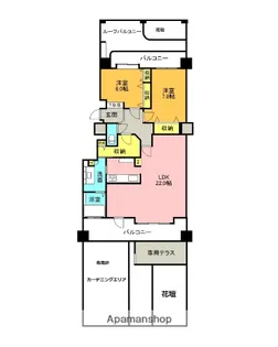 ダイアパレスガレリアシティウエストウィング【102号室】の間取り