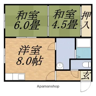 ロイヤルハイツ南14条【2階】の間取り