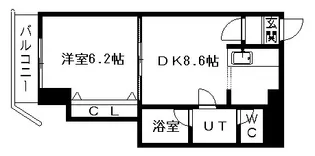 ヒルズ山鼻177【202号室】の間取り