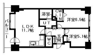 ドミ山鼻拾条【5階】の間取り