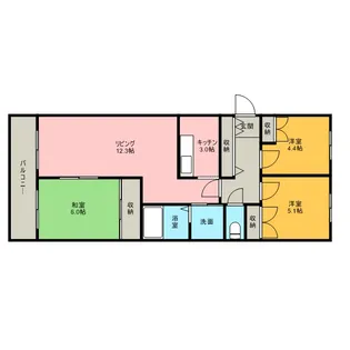 ガーデンハウス山鼻南Ⅱ【304号室】の間取り