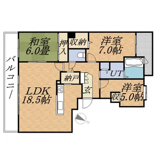 ライオンズマンション知事公館前【13階】の間取り