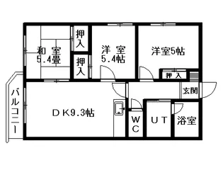 クレストテージ伏見【4階】の間取り