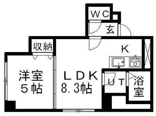 リベルティ医大前【501号室】の間取り