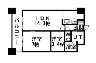 パークアクシス札幌植物園前【4階】の間取り