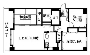 オリエンタルコート大友【1103号室】の間取り
