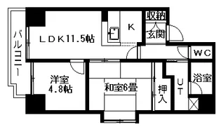 ドミ曙第二【10階】の間取り