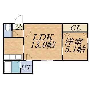 ルネッサンス円山くりの木【201号室】の間取り