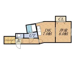 コートロティ大通【3階】の間取り