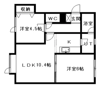 游ライフ伏見【102号室】の間取り
