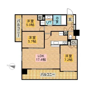 パークホームズ北4条知事公館前【10階】の間取り
